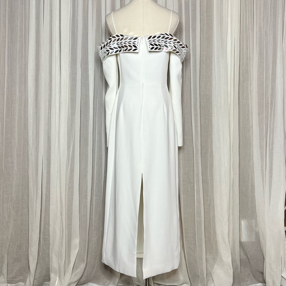David Koma Plexi Tire White Off Shoulder Midi Dress - Picture 5 of 10